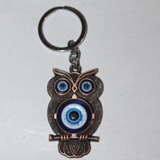 Owl with Evil Eye Protection Keyring