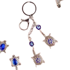 Turtle Turkish evil eye keyring